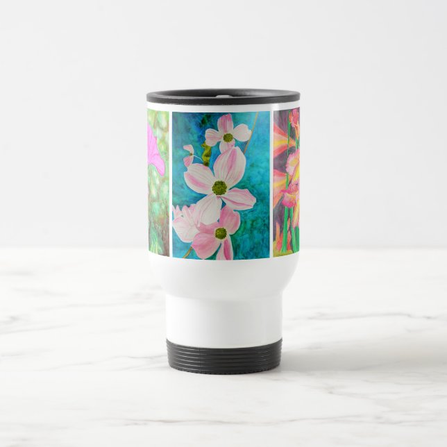 Caneca Térmica 3 flores da aguarela (Centro)