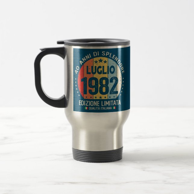 Caneca Térmica 40 anos de julho de 1982 Tema italiano 40º (Esquerda)
