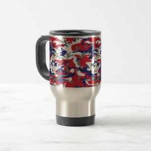 Caneca Térmica 4 de Julho, Dia da Independência, Cinza Camuflagem