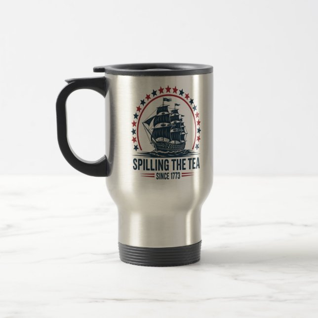 Caneca Térmica 4 De Julho Esmagando O Chá Desde 1773 Quarto De (Esquerda)
