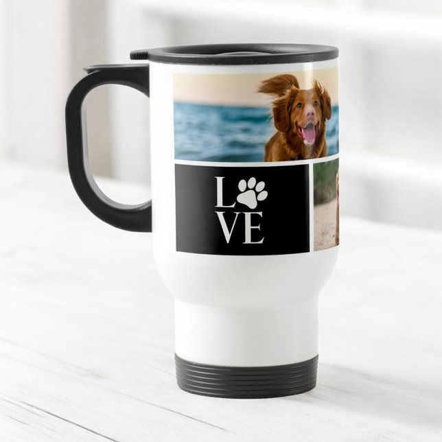 Caneca Térmica 4 Photo Collage Personalized Dog Lover Pet (Criador carregado)