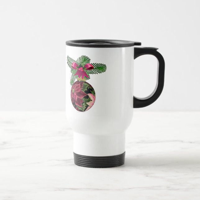Caneca Térmica 50 Retro Poinsettia Borgonha (Direita)