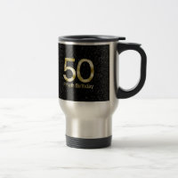 50th Aniversário, encanto Dourado preto elegante