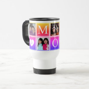 Caneca Térmica 5 Foto: Colagem personalizada de madeira MOM Mug