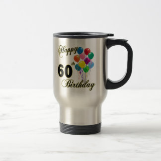 Caneca Térmica 60th presentes de aniversário e roupa felizes do
