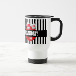 Caneca Térmica 60th VERMELHO PRETO A14A das listras e dos balões