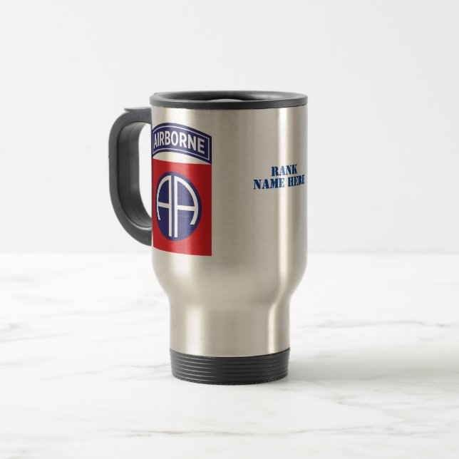 Caneca Térmica 82ª Divisão de Transportes Aéreos Todos os Crachás (Frente Esquerda)