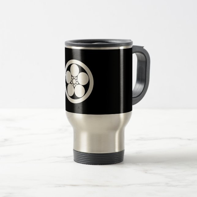 Caneca Térmica A ameixa do estilo Umebachi floresce em círculo (Frente Esquerda)