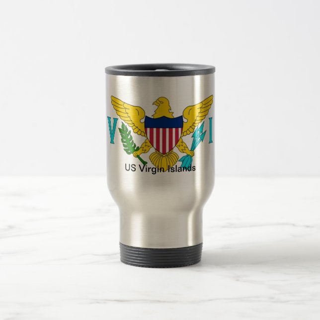 Caneca Térmica A bandeira dos E.U. Virgin Islands (Centro)