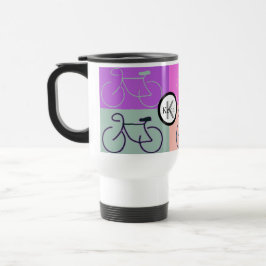 Caneca Térmica A bicicleta do monograma esquadra o roxo, o