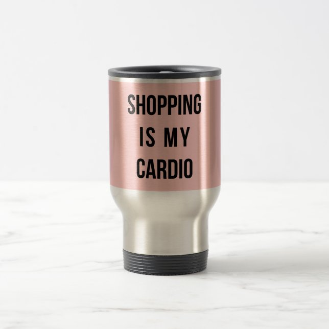 Caneca Térmica A compra é meu cardio- no rosa (Centro)