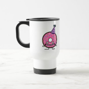 Caneca Térmica A crosta de gelo do rosa da rosquinha do