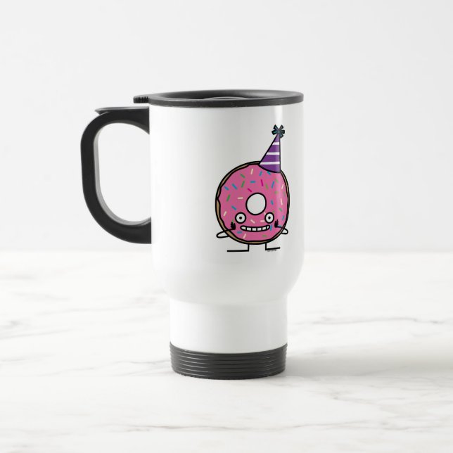 Caneca Térmica A crosta de gelo do rosa da rosquinha do (Esquerda)