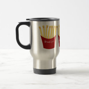 Caneca Térmica A ilustração de desenho animado de comida rápida d