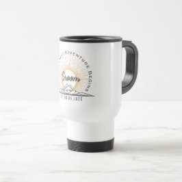 Caneca Térmica A Maior Aventura Começa Casamento Retro Montanha