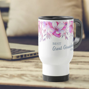 Caneca Térmica A Melhor Avó Alguma Vez Rosa Floral