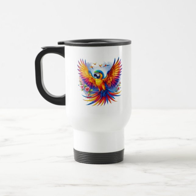 Caneca Térmica A Sinfonia do papagaio vibrante (Esquerda)