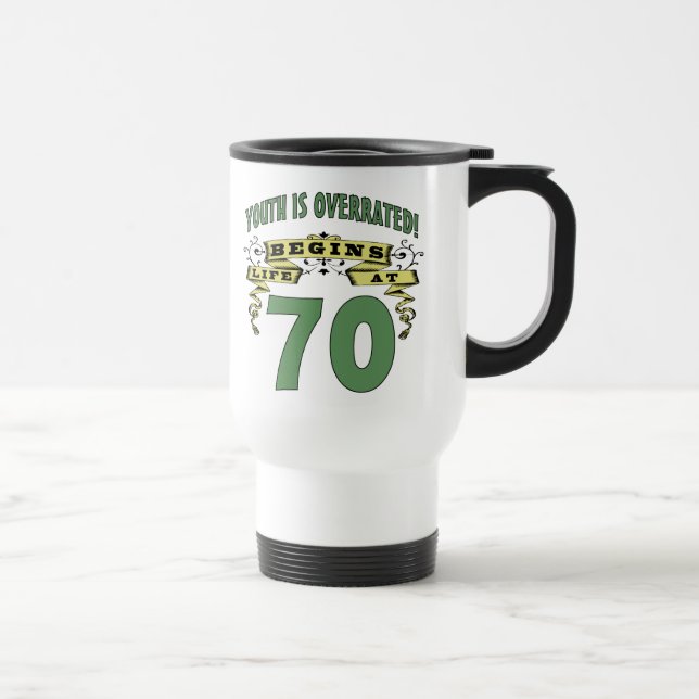 Caneca Térmica A Vida Começa No Aniversário De 70 (Direita)