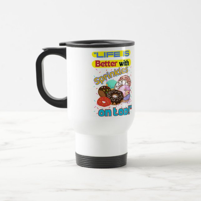 Caneca Térmica A vida é melhor com as borrachas no topo. (Esquerda)