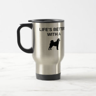 Caneca Térmica a vida é melhor com uma shiba inu