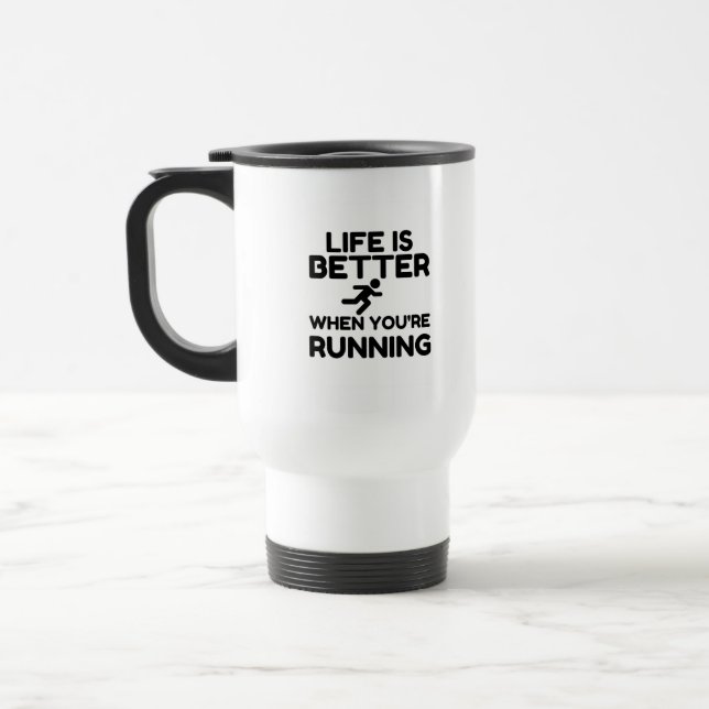 Caneca Térmica A Vida É Melhor Correr (Esquerda)
