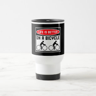 Caneca Térmica A vida é melhor de bicicleta Citação de ciclismo E