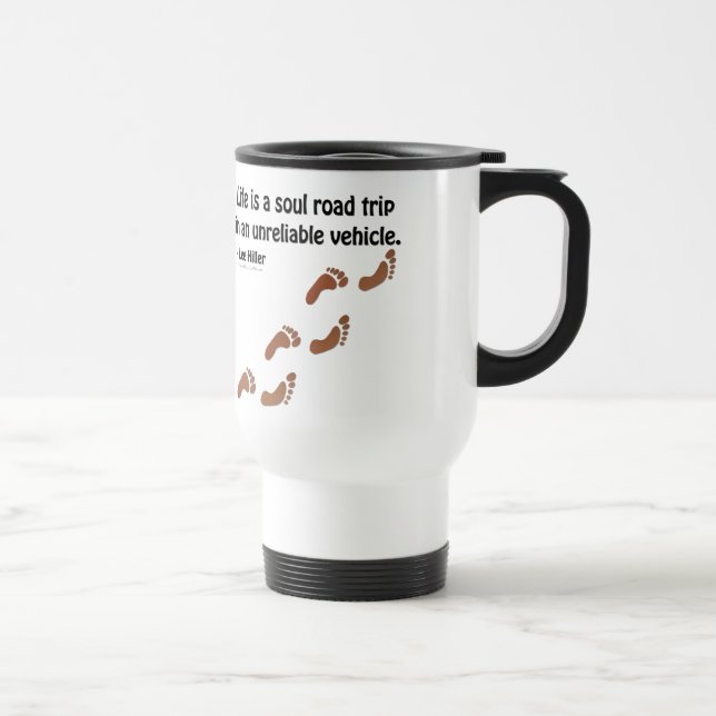 Caneca Térmica A vida é uma viagem de alma a um veículo não confi (Direita)