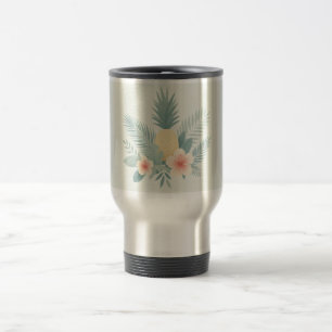 Caneca Térmica Abacaxi floral e havaiano