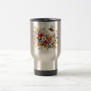 Caneca Térmica Abelha Primavera/Floral colorida