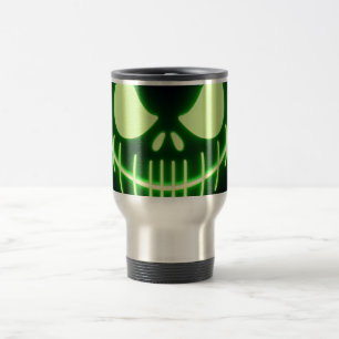 Caneca Térmica Abóbora de Halloween verde-assustadora