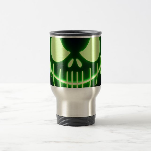 Caneca Térmica Abóbora de Halloween verde-assustadora (Centro)