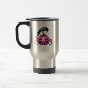 Caneca Térmica Abóbora e Corvo de Halloween Gótico