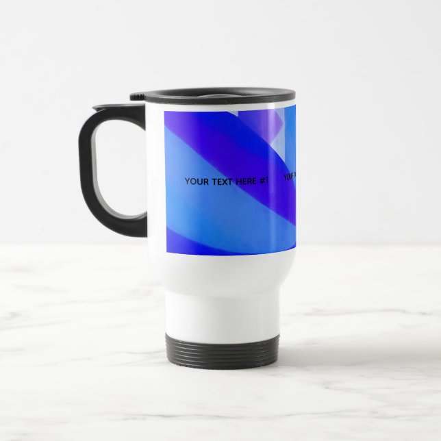 Caneca Térmica Abstração Geométrica da Onda Azul (Esquerda)