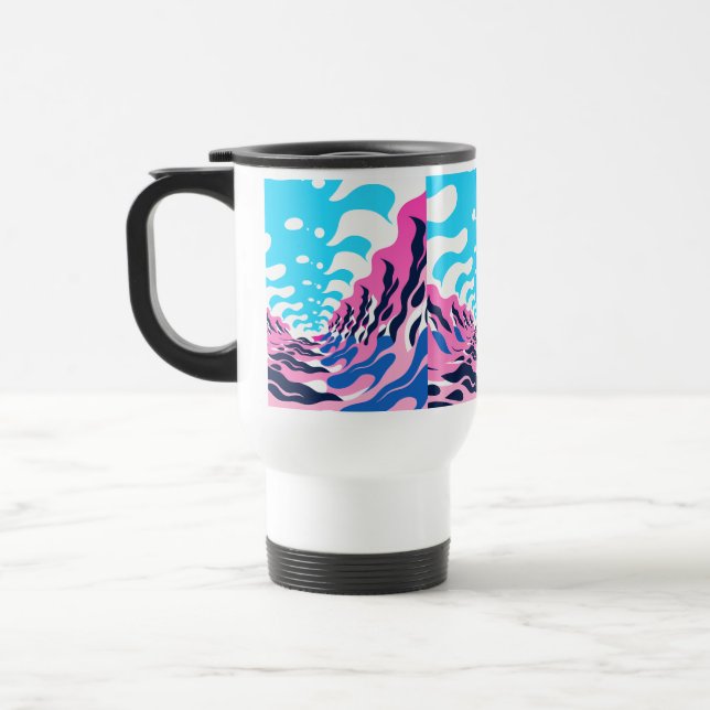Caneca Térmica Abstract Dream Wave – Vibrant Surreal Flow (Esquerda)