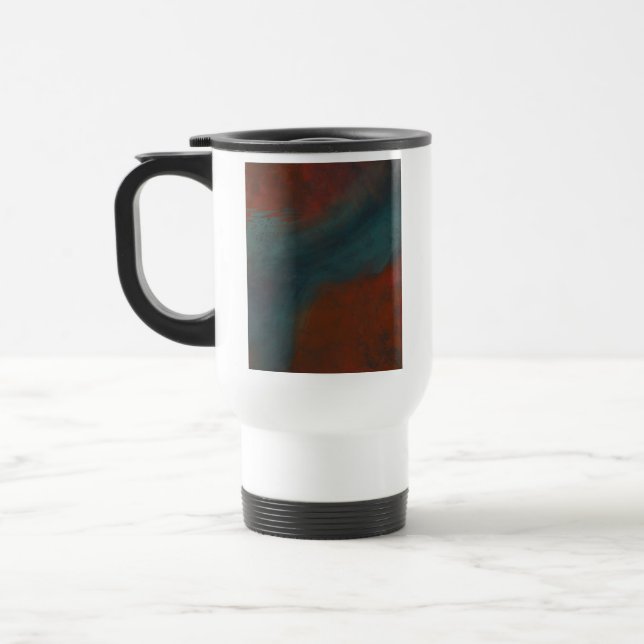 Caneca Térmica Abstrato 1: Vermelho e azul (Esquerda)