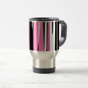 Caneca Térmica Abstrato branco e preto-e-rosa