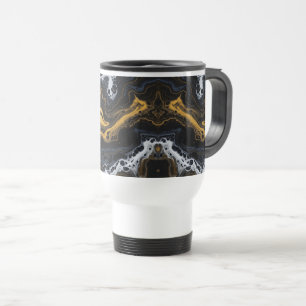 Caneca Térmica Abstrato de café de luxo - Preto, Dourado e Branco