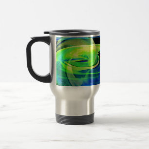 Caneca Térmica Abstrato de Paisagem Neon Alienígena