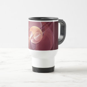 Caneca Térmica Abstrato Elegante Moderno Vinho Vermelho Arte Frac
