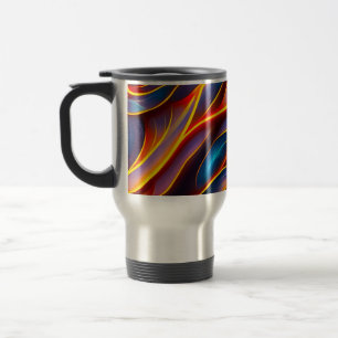 Caneca Térmica Abstrato Swirl Blue Red Flames