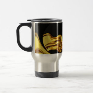Caneca Térmica  Achempong Líquido Dourado Preto Monocromático C