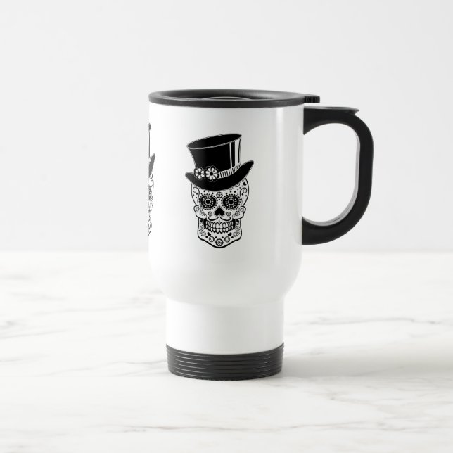 Caneca Térmica Açúcar Skull-01 do cavalheiro (Direita)