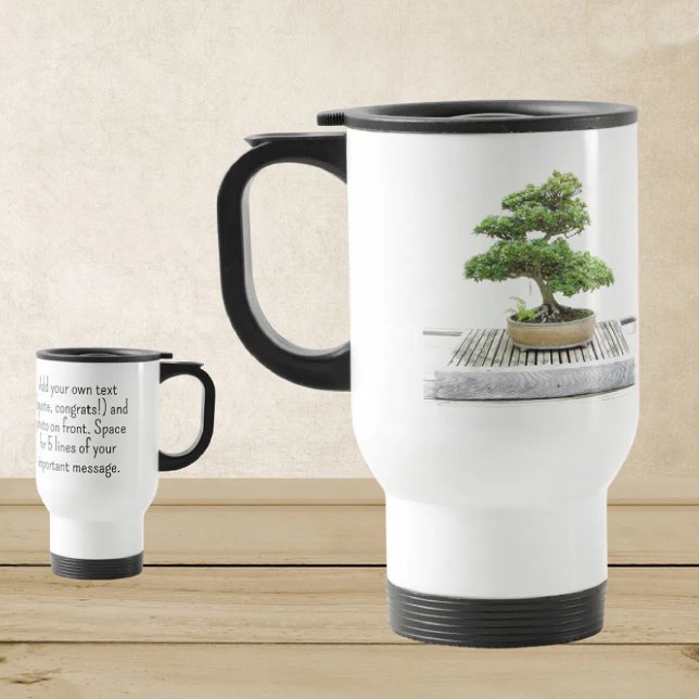 Caneca Térmica Add Photo Bonsai Tree 15oz Family Gift Keepsake (Criador carregado)