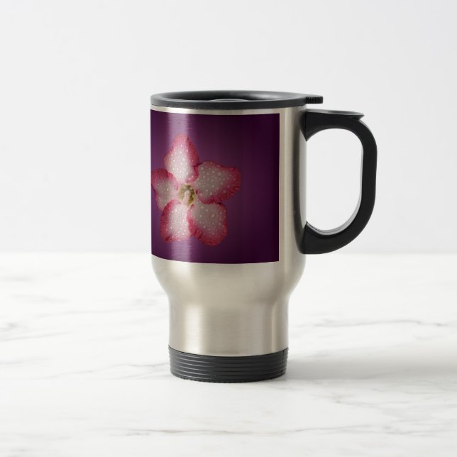 Caneca Térmica Adenium Flor de Rosa Flora Gradiente Violeta (Direita)