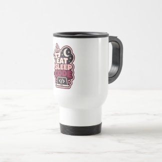 Caneca Térmica Adesivo Comer Dormir Código - Presente Fofo para P