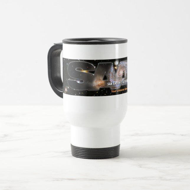 Caneca Térmica adesivo do logotipo da SAAA (Frente Esquerda)