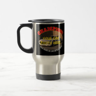 Caneca Térmica Adicionar Nome, Foto do Carro Dele, Texto, Champio