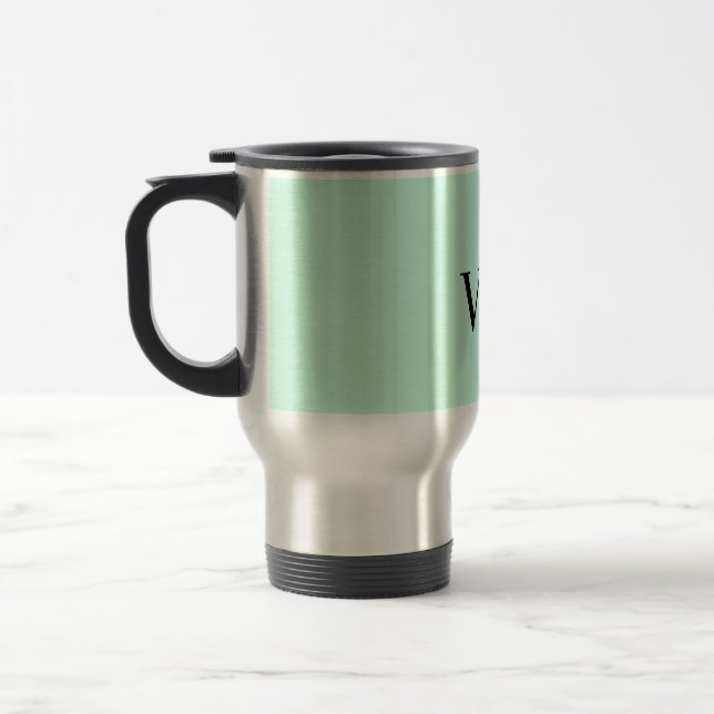 Caneca Térmica Adicionar nome texto monograma cor sólida simples (Esquerda)