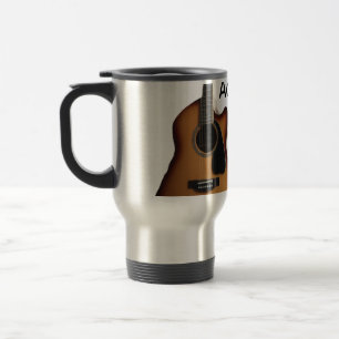Caneca Térmica Adicione o nome do texto guitarra acústica castanh