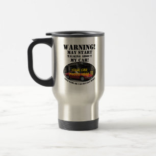 Caneca Térmica Adicione seu nome de foto do carro Aviso de texto 